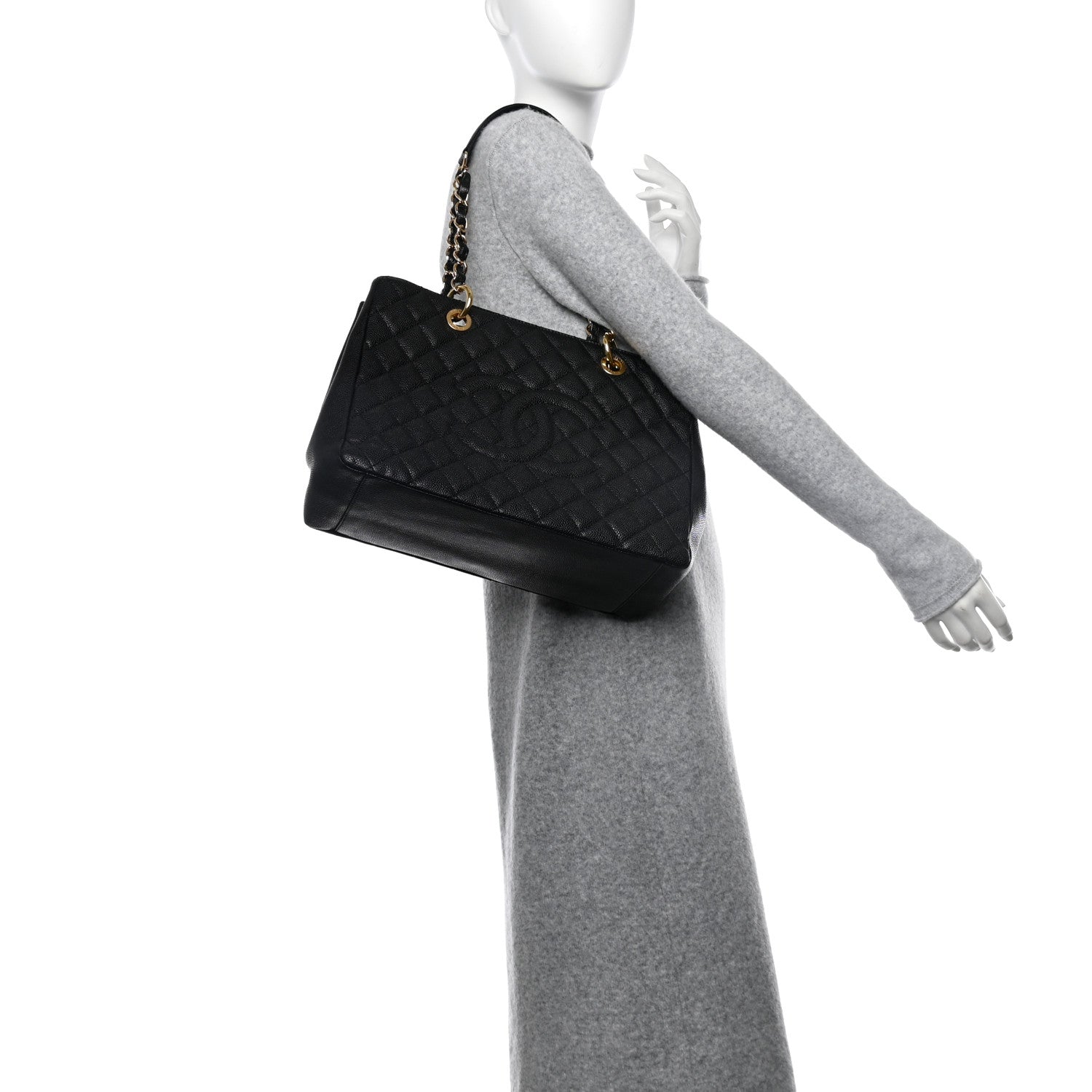 Chanel Caviar Quilted Grand Shopping Tote GST Black 2 of 10