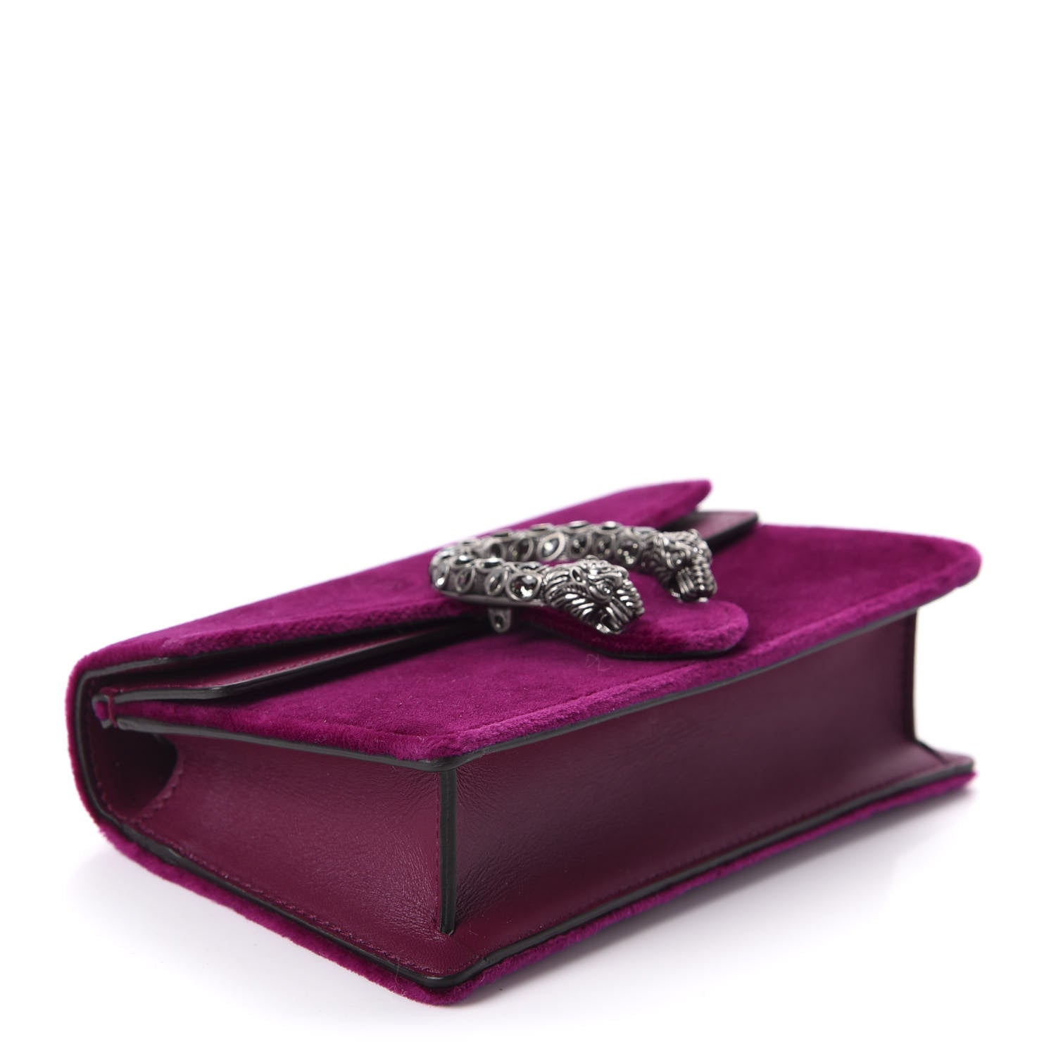 Gucci Velvet Super Mini Dionysus Shoulder Bag Fuchsia Violet Cyclamen 4 of 11