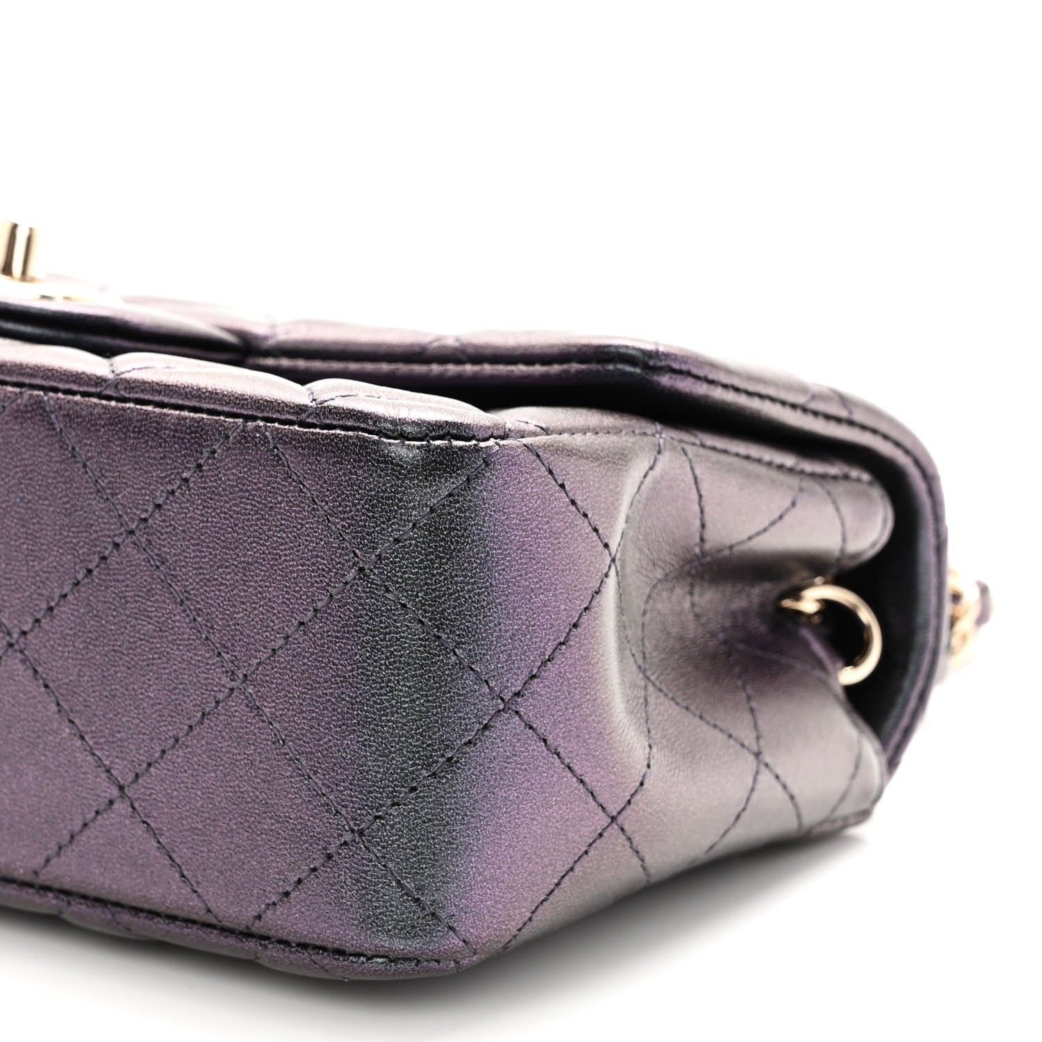 Chanel Iridescent Lambskin Quilted Mini Rectangular Flap Black 10 of 10