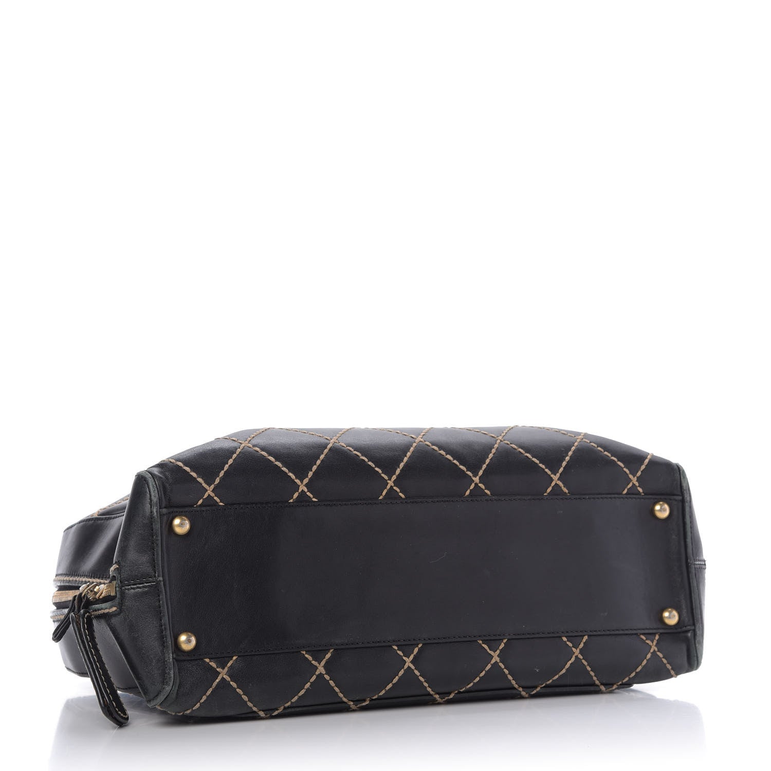 Chanel Calfskin Wild Stitch Top Handle Bag Black 4 of 11