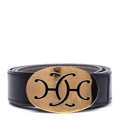 Hermes Box Togo 32mm Philippine Belt 80 Black Etoupe 1 of 5
