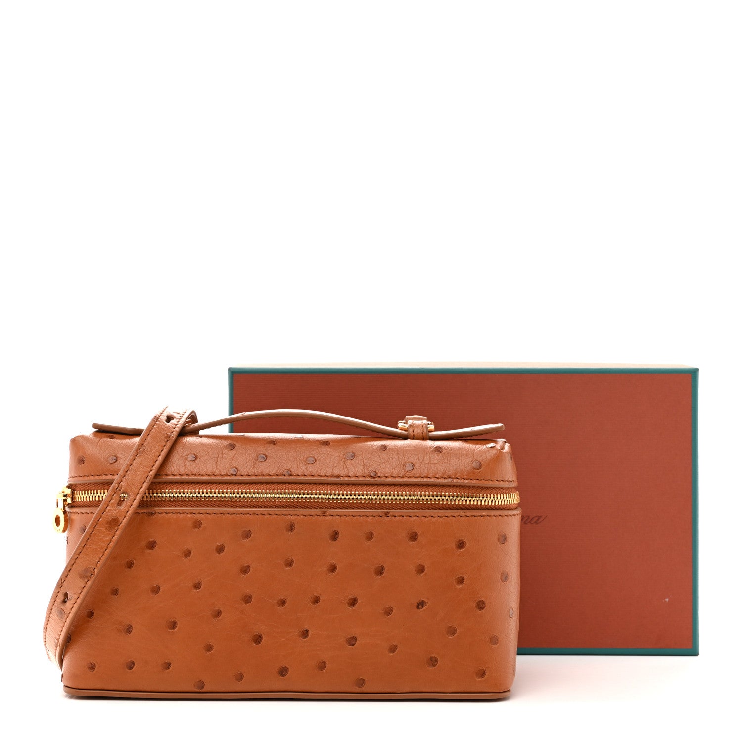 Loro Piana Ostrich L19 Extra Pocket Pouch Cognac 10 of 10