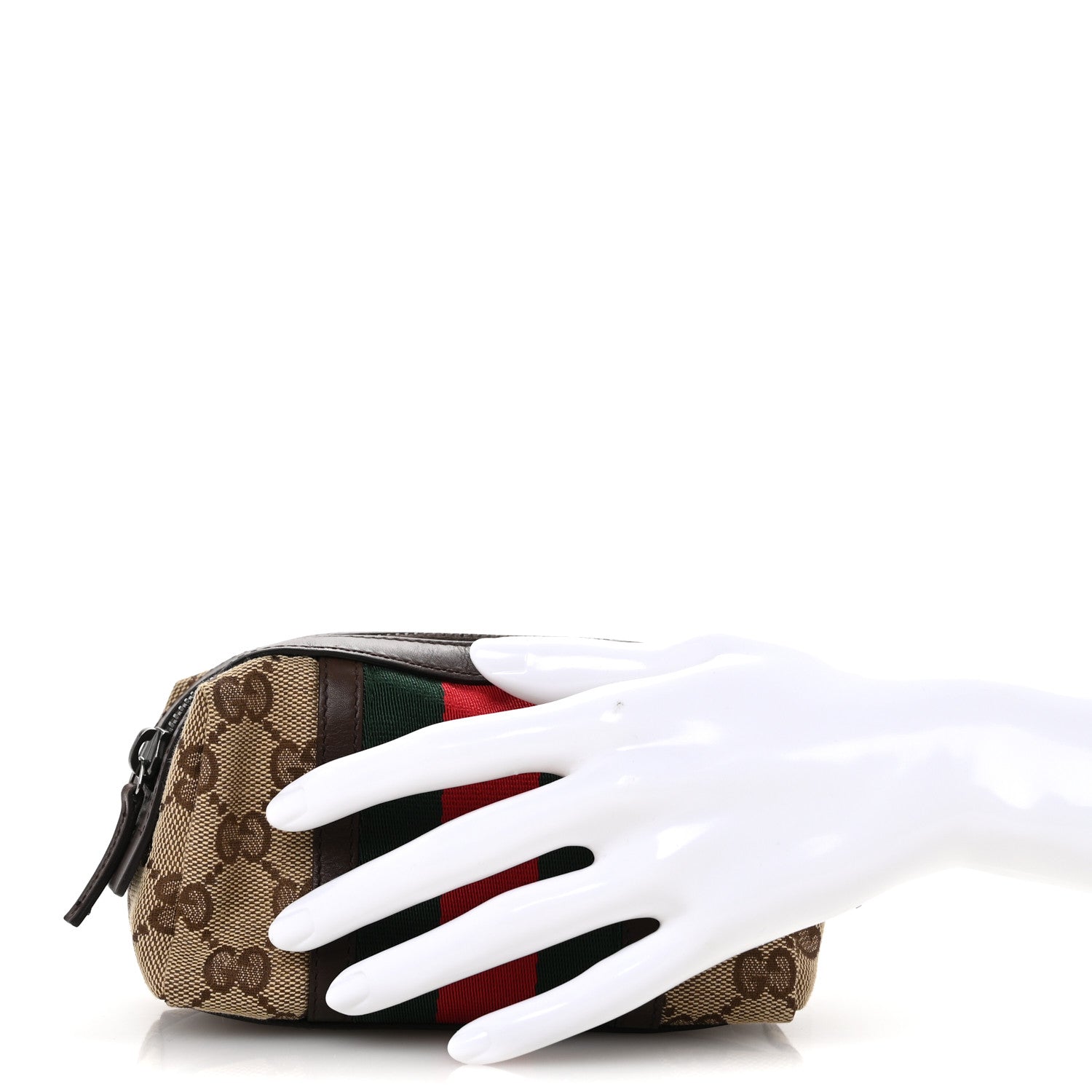 Gucci Monogram Web Small Cosmetic Case Dark Brown 2 of 9