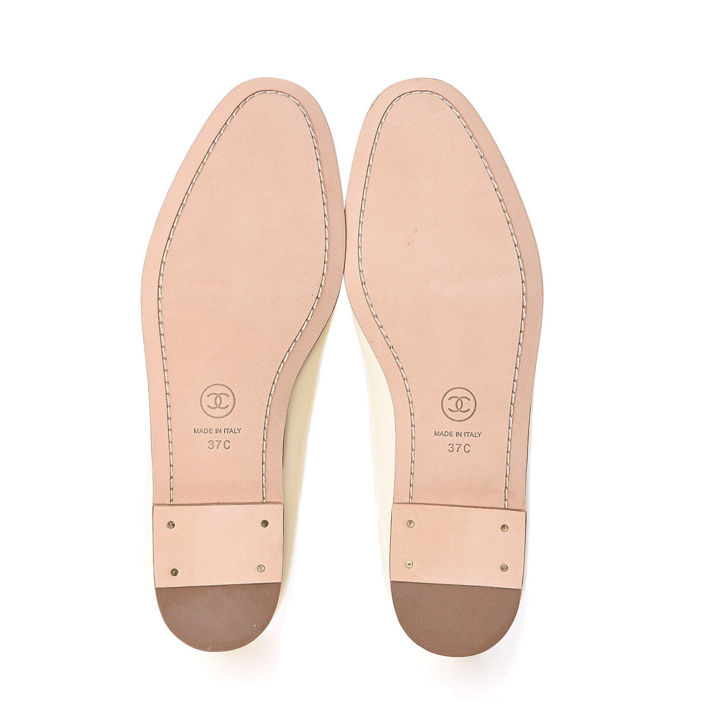 Patent Calfskin CC Loafers 37 White