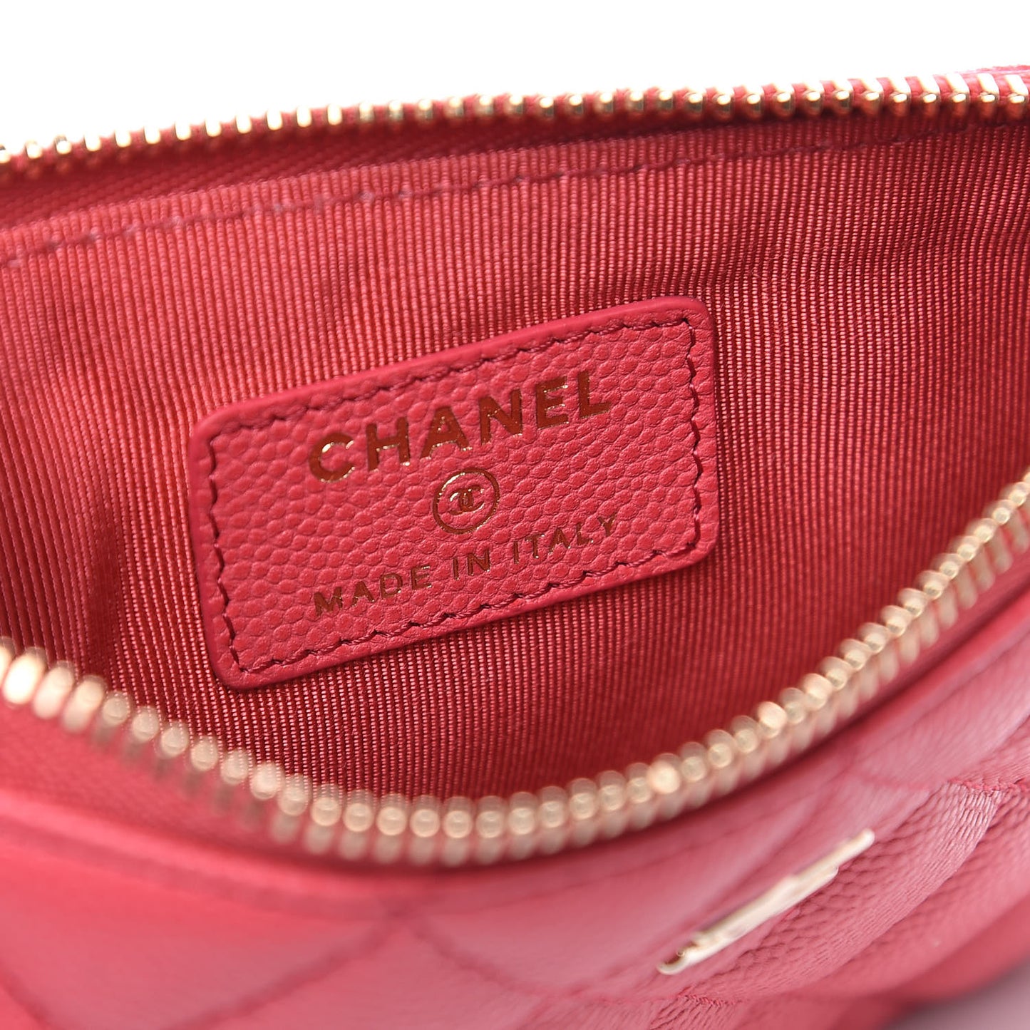 Caviar Quilted Small Cosmetic Case Pink