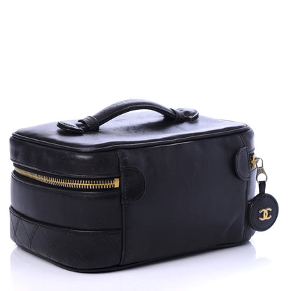 Chanel Lambskin Vanity Cosmetic Case Black 3 of 9