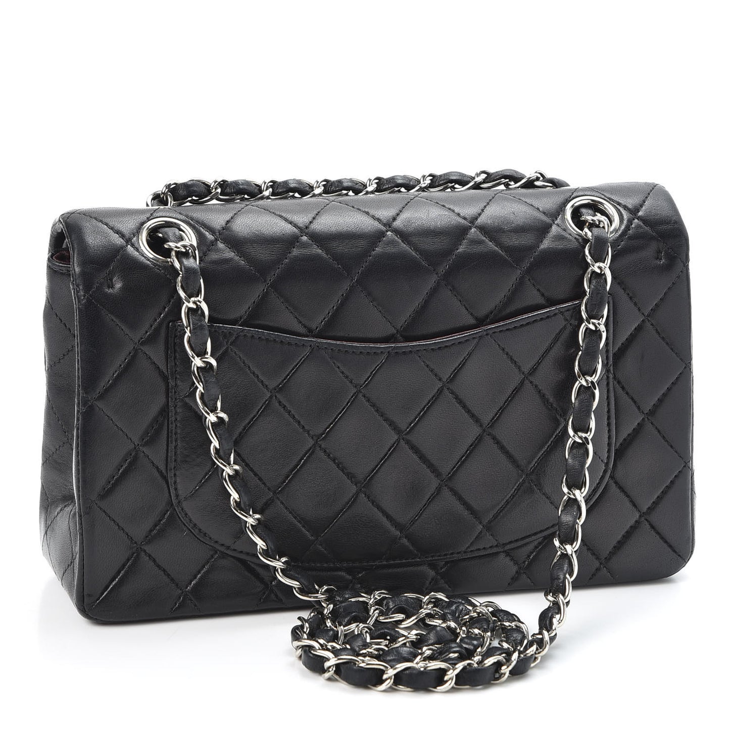 Lambskin Quilted Small Double Flap Black