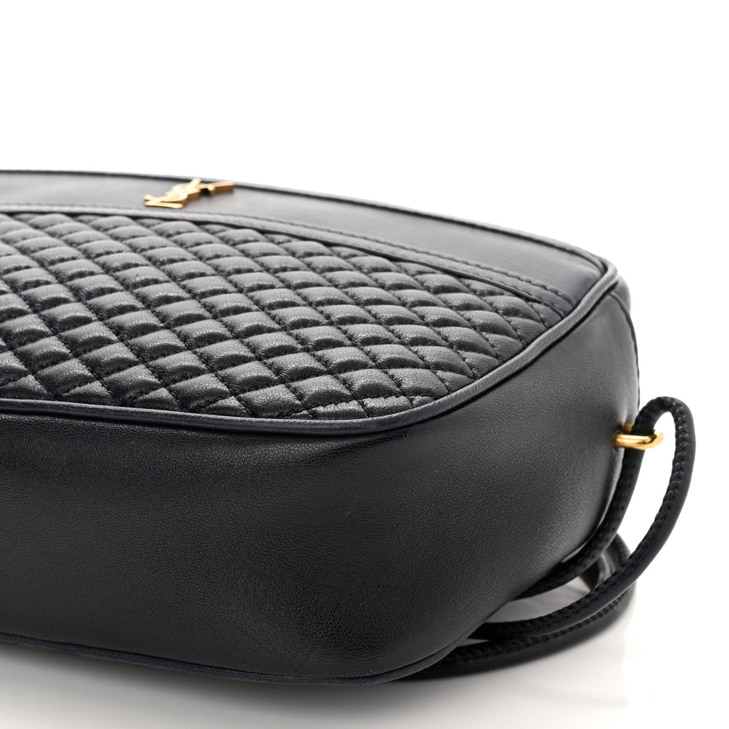 Saint Laurent Lambskin Quilted Victoire Camera Bag Deep Marine 10 of 10