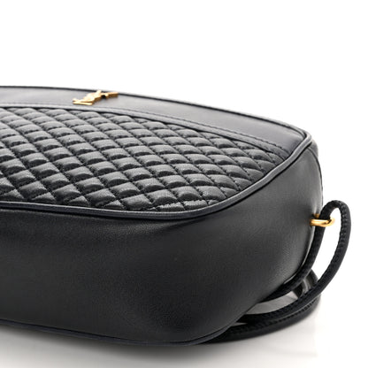 Saint Laurent Lambskin Quilted Victoire Camera Bag Deep Marine 10 of 10