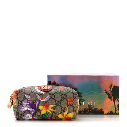 Gucci Soft GG Supreme Monogram Flora Calfskin Small Ophidia Cosmetic Case Beige Ebony Multicolor Rosso 11 of 11