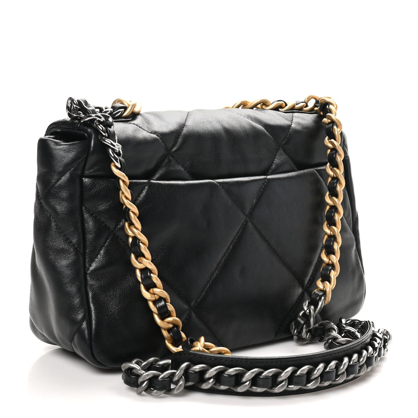 Lambskin Quilted Medium Chanel 19 Flap Black