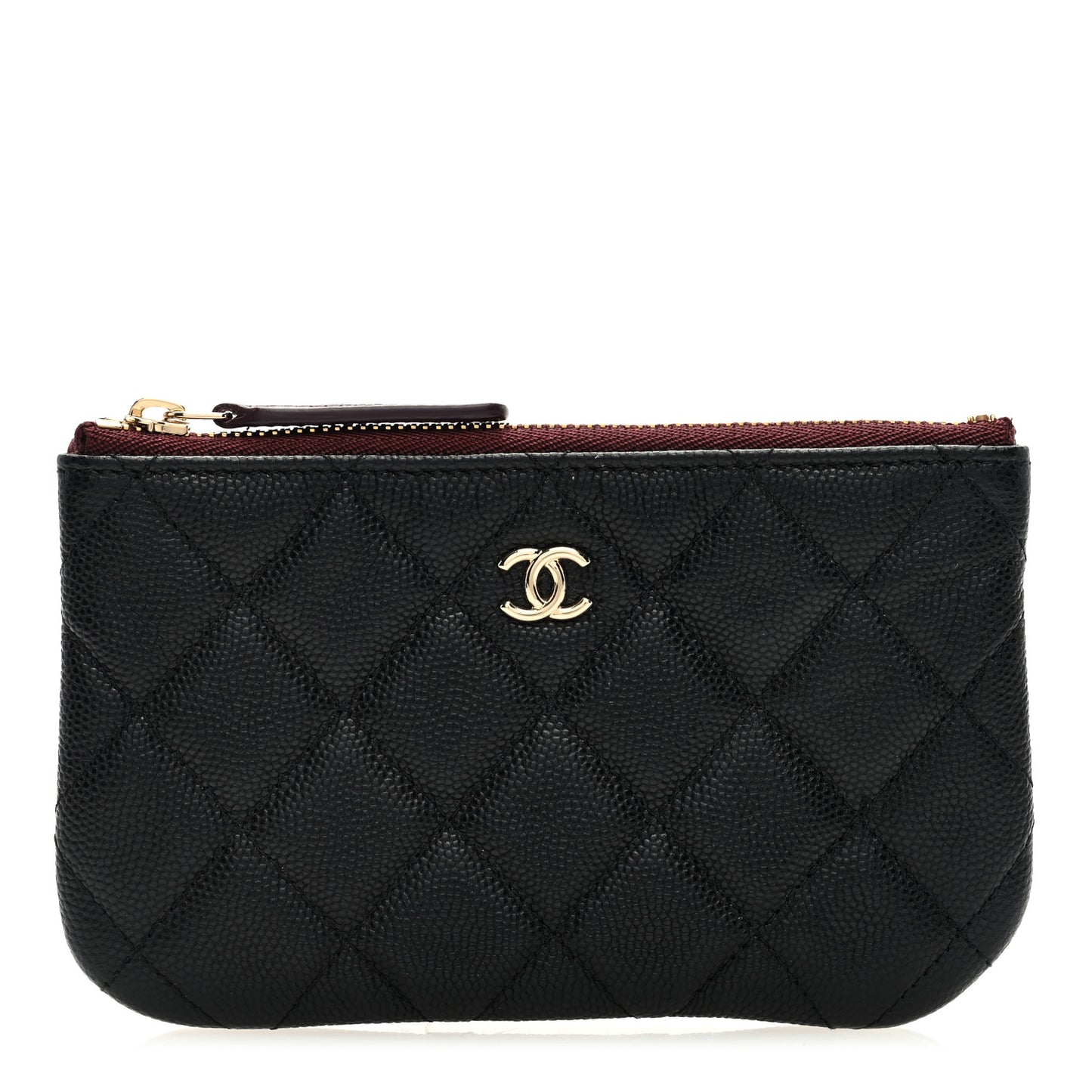 Caviar Quilted Small Cosmetic Case Black