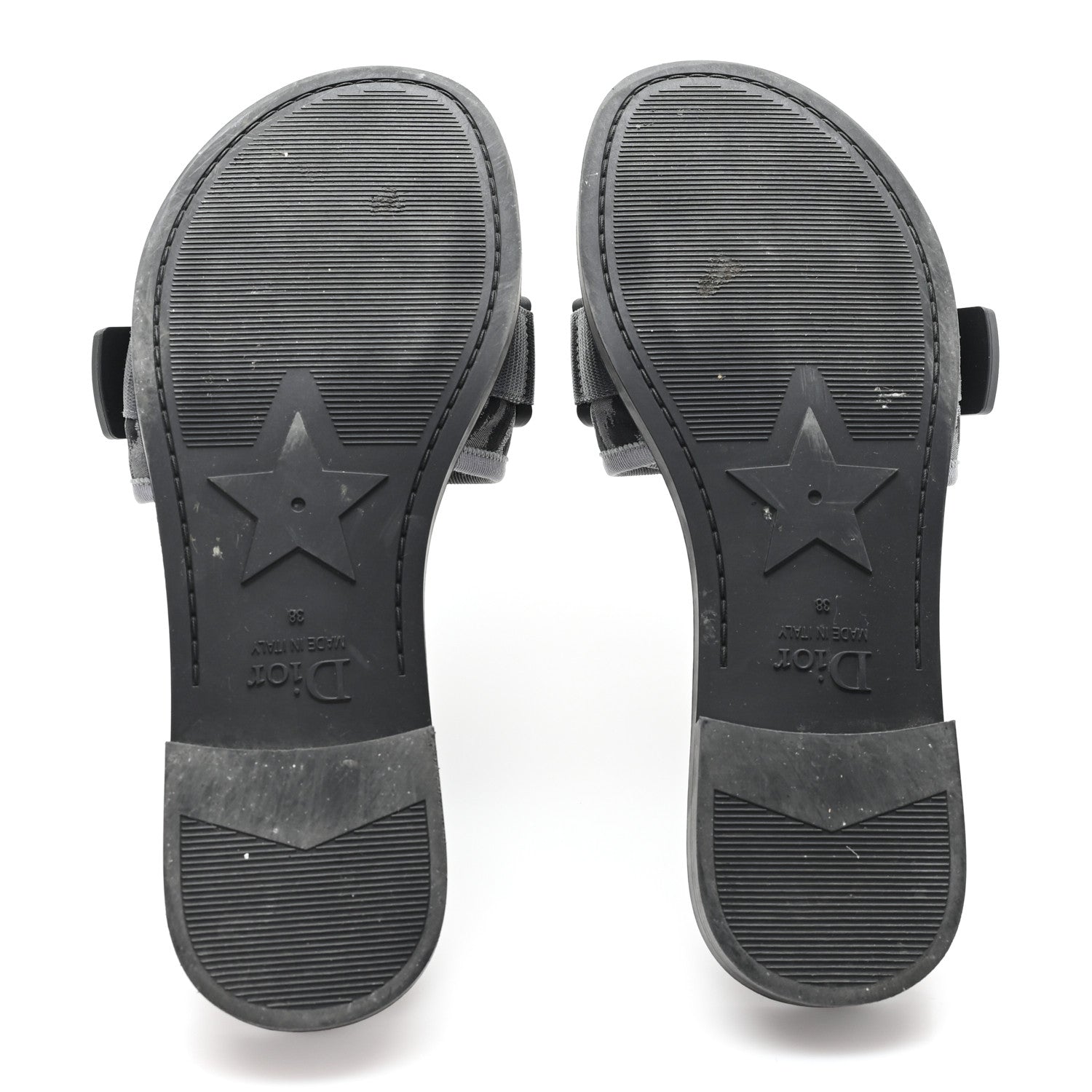 Christian Dior Mizza Shiny Nylon Dio(r)evolution Slide Sandals 38