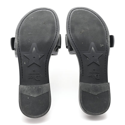 Christian Dior Mizza Shiny Nylon Dio(r)evolution Slide Sandals  38 Black Grey 6 of 10