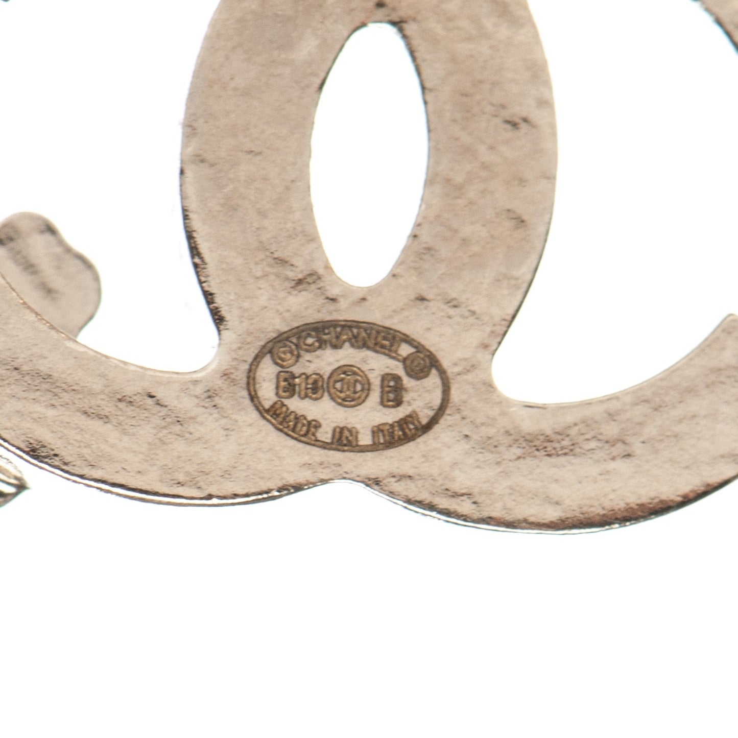 Enamel CC Clover Earrings Black Gold