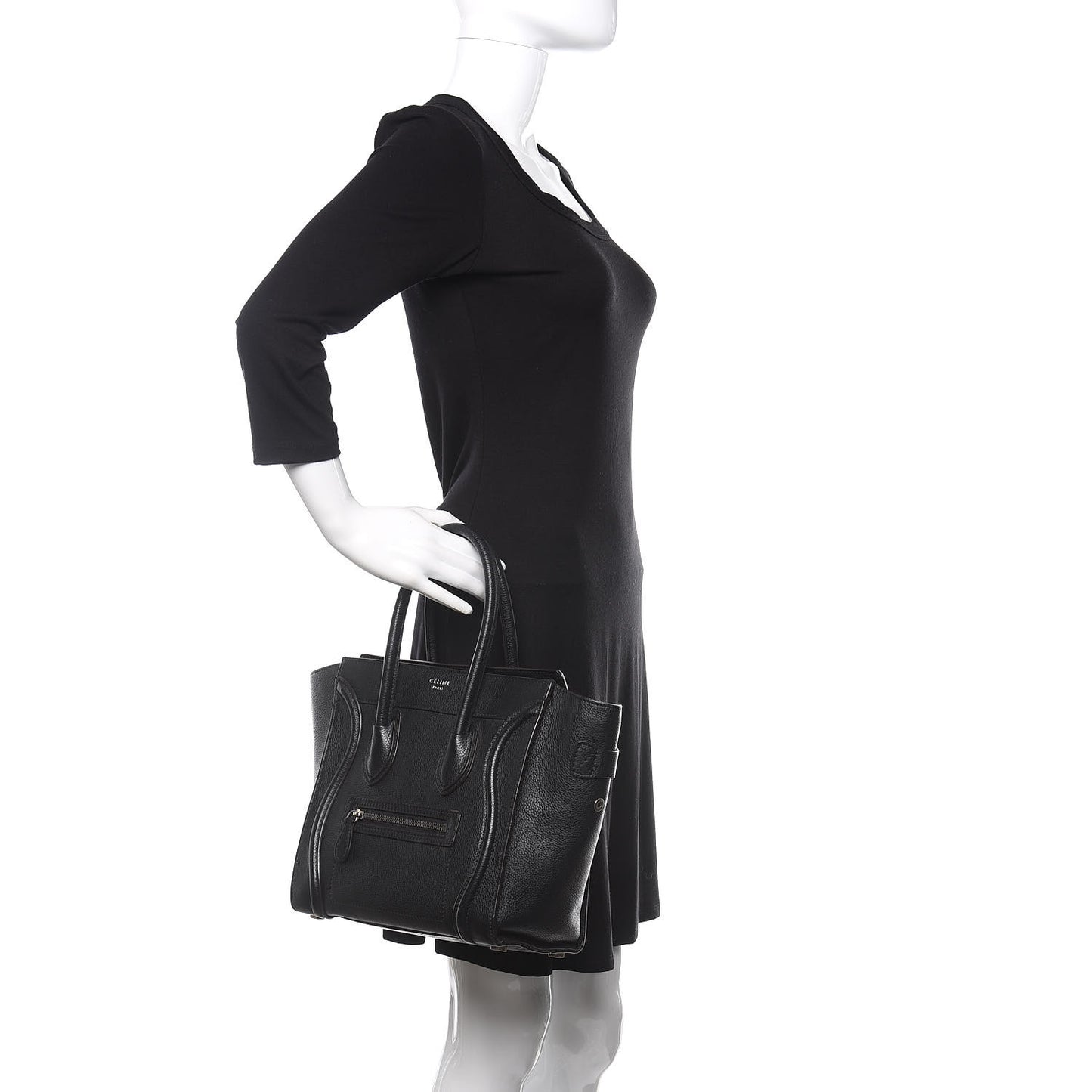 Drummed Calfskin Micro Luggage Black