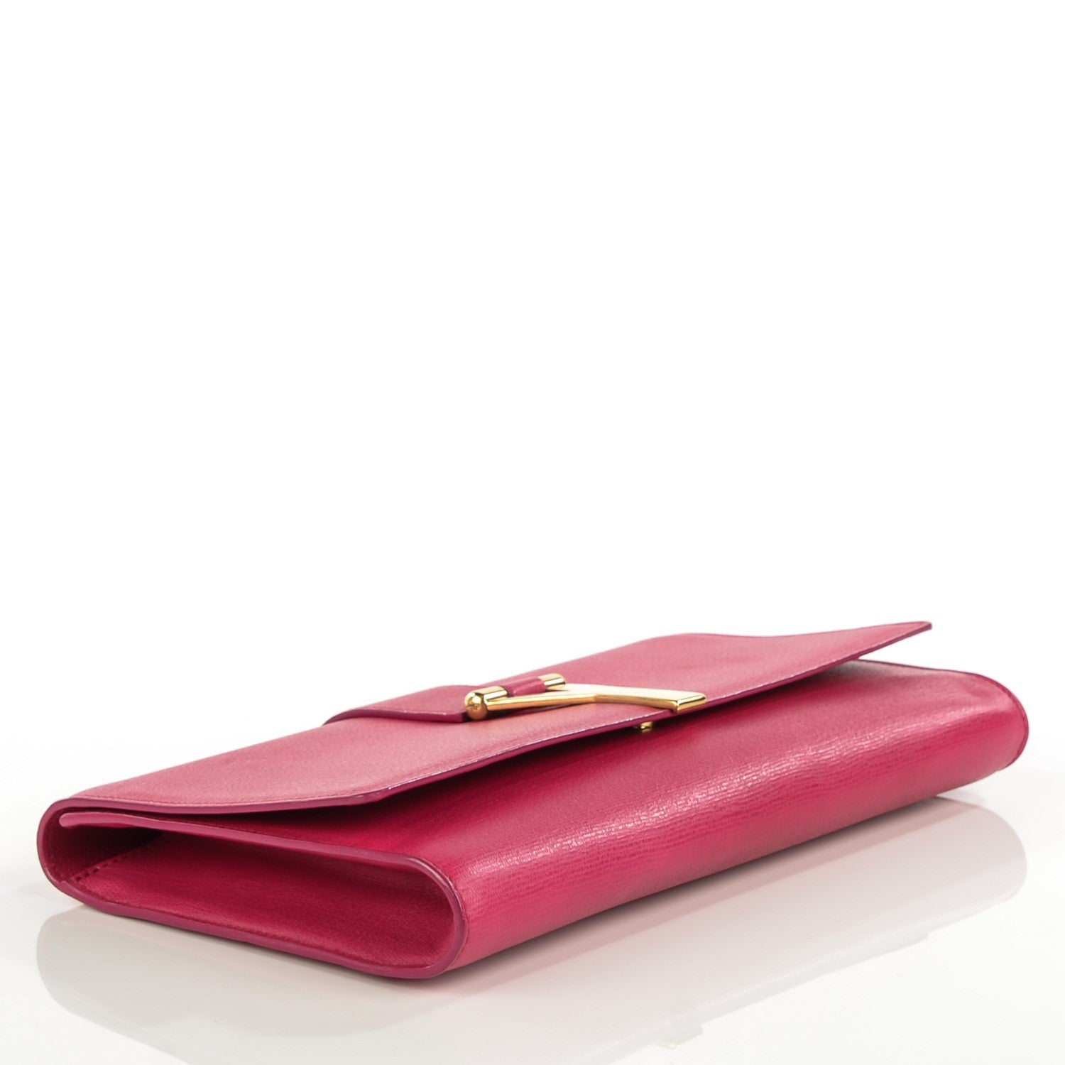 Saint Laurent Textured Calfskin Y Ligne Clutch Fuchsia 4 of 7