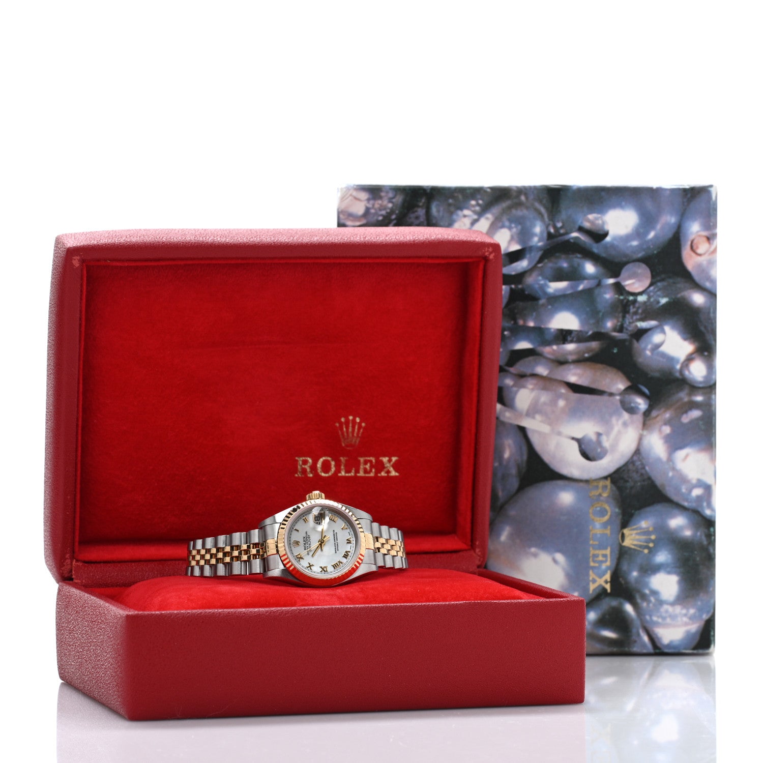 Rolex Stainless Steel 18K Yellow Gold 26mm Oyster Perpetual Datejust Watch White Roman 79173 5 of 5