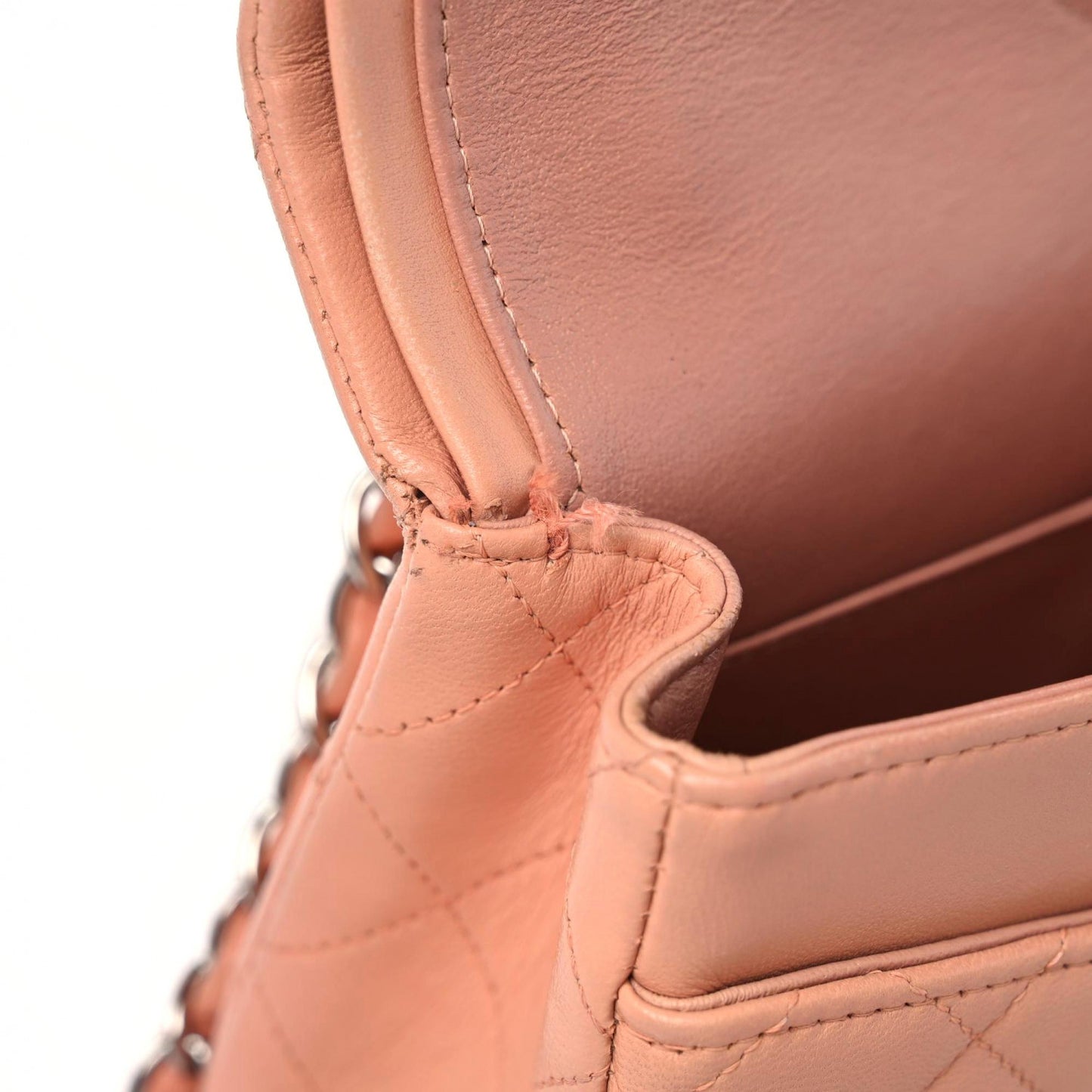 Lambskin Quilted Medium Double Flap Light Pink