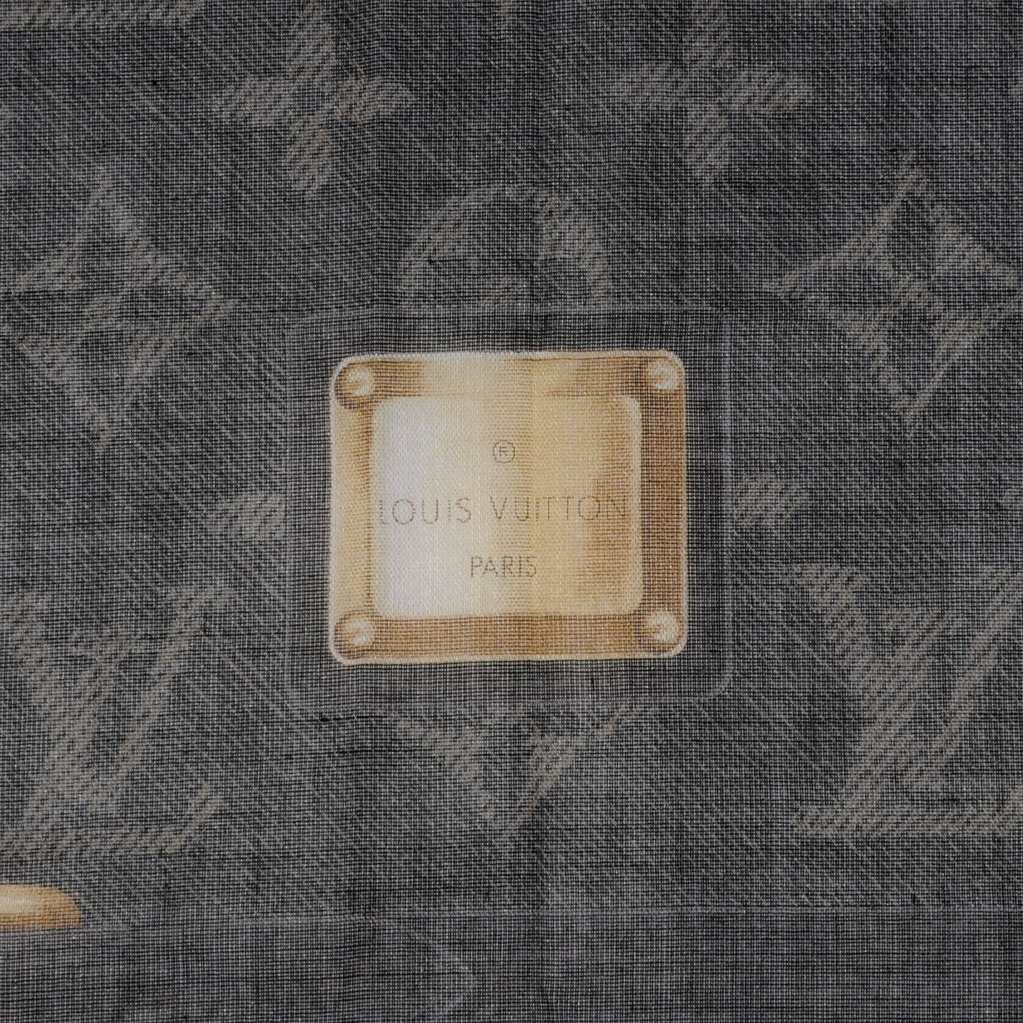 Silk Monogram New Denim Bandana Scarf Black