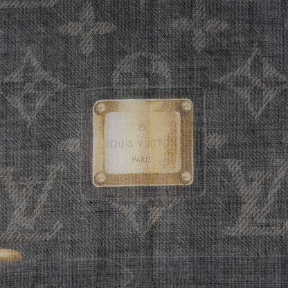 Louis Vuitton Silk Monogram New Denim Bandana Scarf Black 3 of 3
