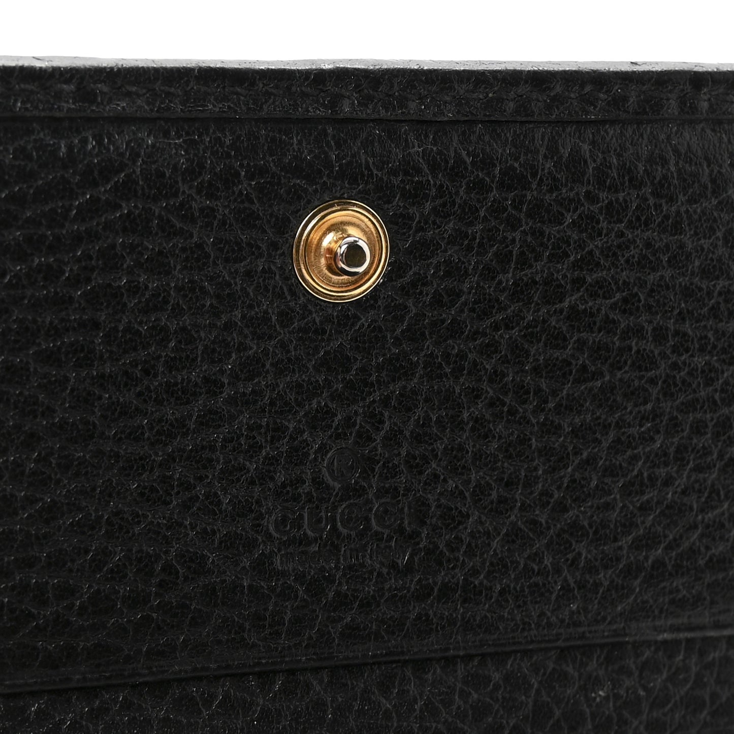 Pebbled Calfskin GG Marmont Card Case Black