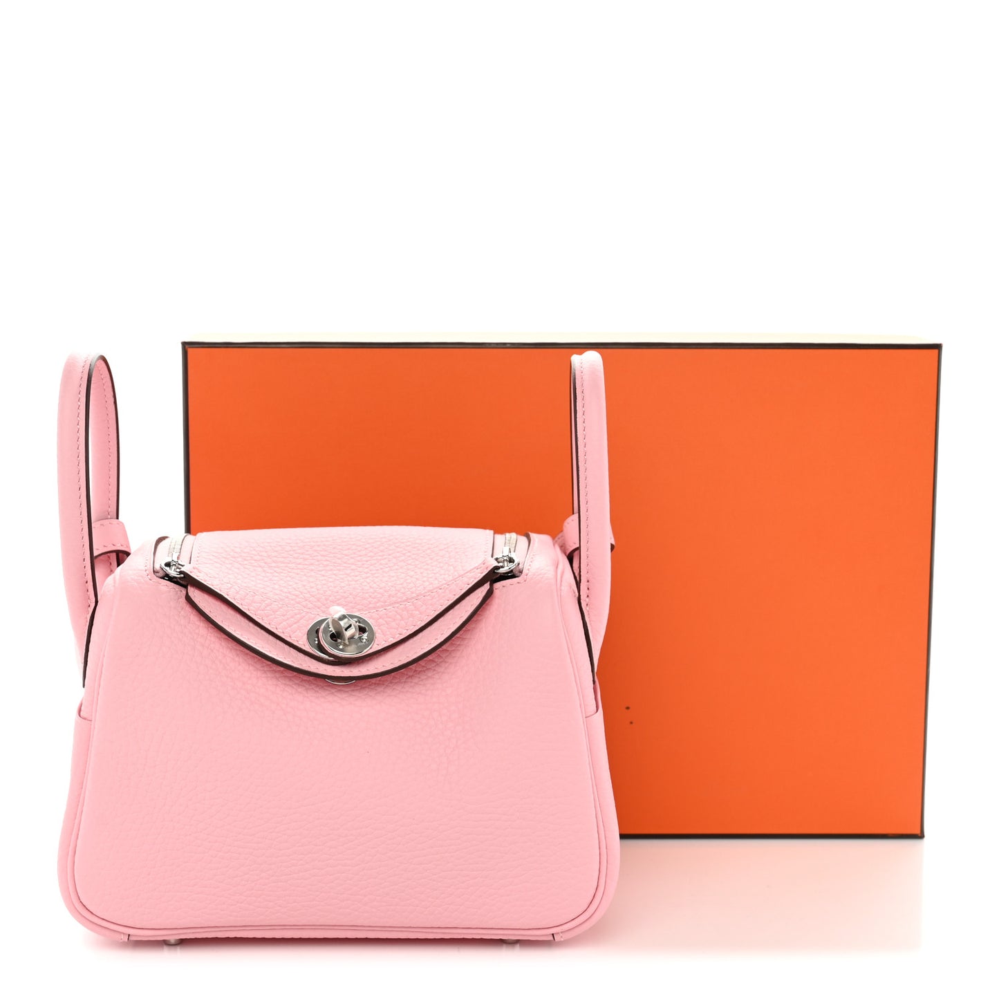 Taurillon Clemence Verso Mini Lindy 20 Rose Sakura Gris Perle