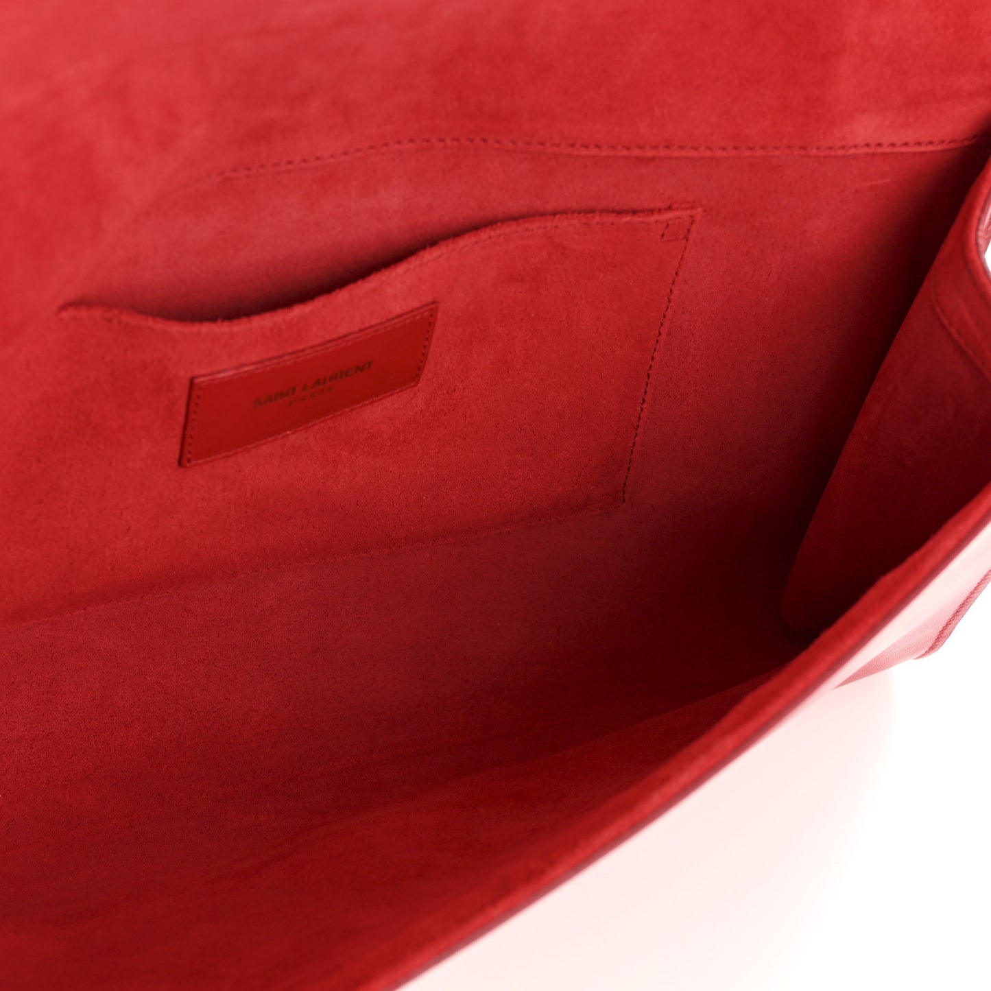 Calfskin Classic Y Ligne Clutch Red
