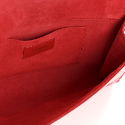 Saint Laurent Calfskin Classic Y Ligne Clutch Red 5 of 12
