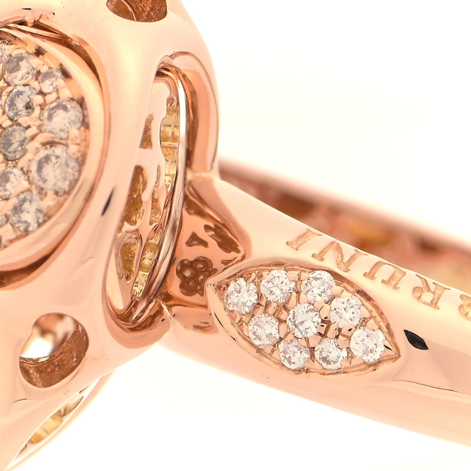 Pasquale Bruni 18K Rose Gold Champagne Diamond Bon Ton Ring 57 8 5 of 6