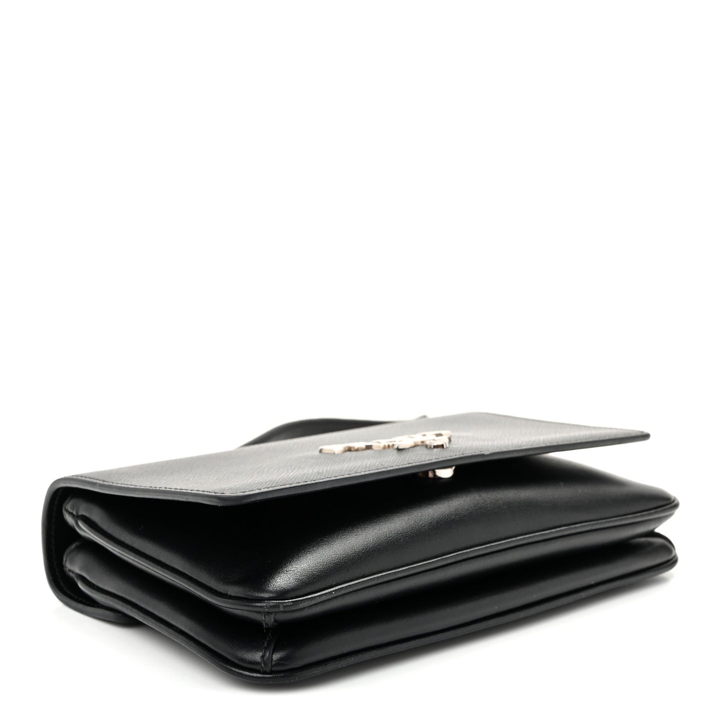 Saffiano Soft Calf Chain Crossbody Bag Black