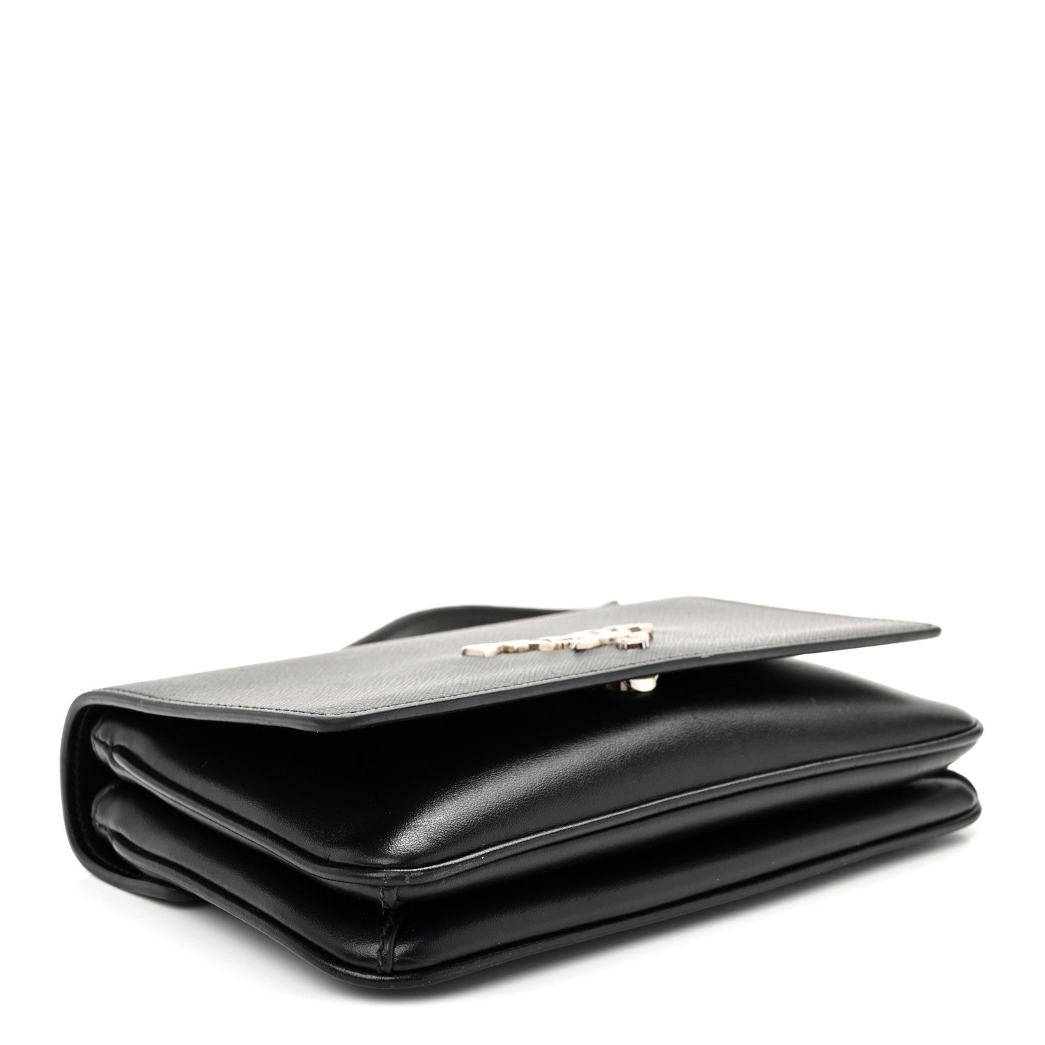 Prada Saffiano Soft Calf Chain Crossbody Bag Black 4 of 10