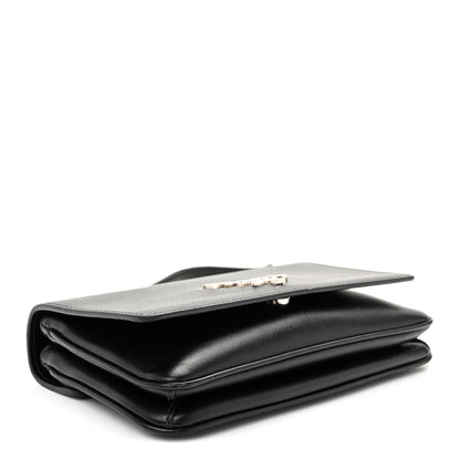 Prada Saffiano Soft Calf Chain Crossbody Bag Black 4 of 10