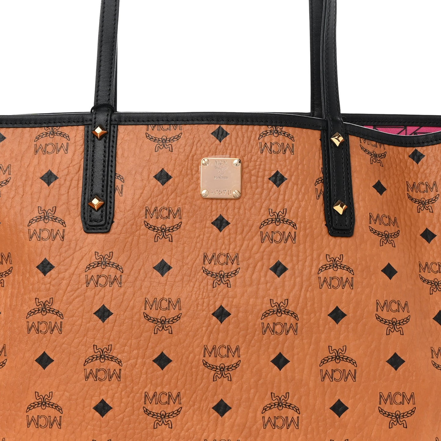 Visetos Medium Project Reversible Shopper Tote Cognac