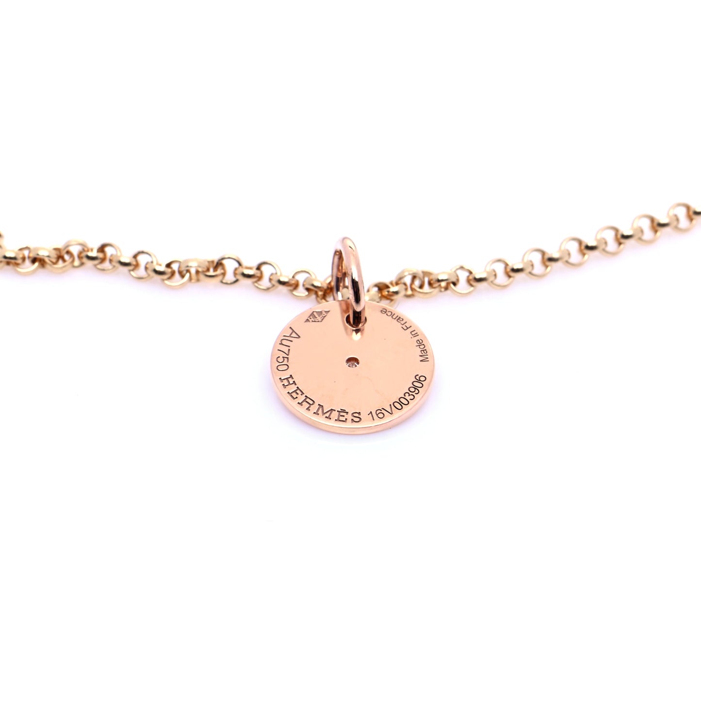 18K Rose Gold Diamond Gambade Clou de Selle Necklace