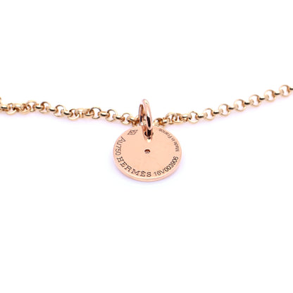 Hermes 18K Rose Gold Diamond Gambade Clou de Selle Necklace 7 of 7