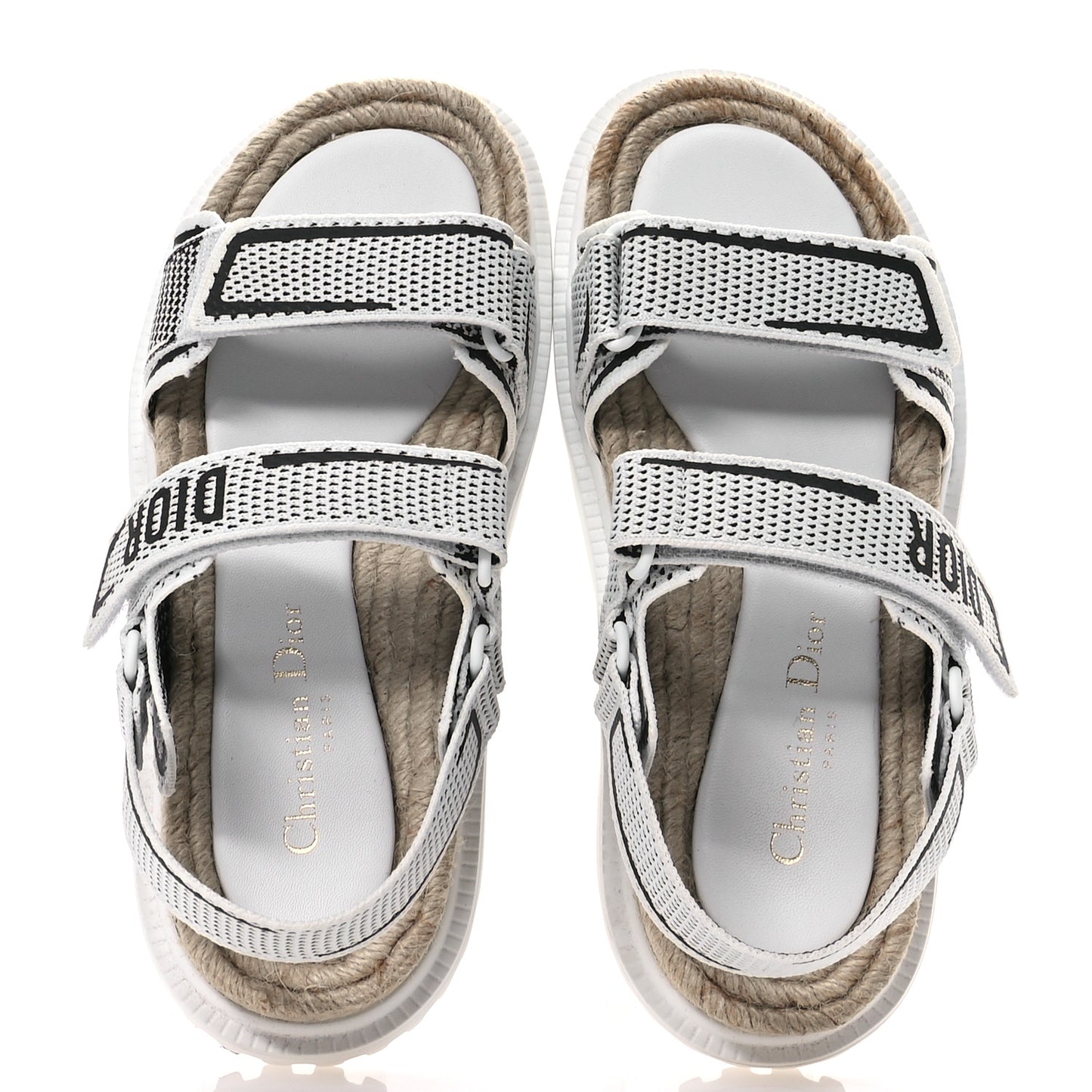 Technical Knit Jute Dioract 10mm Sandals 37 White Black