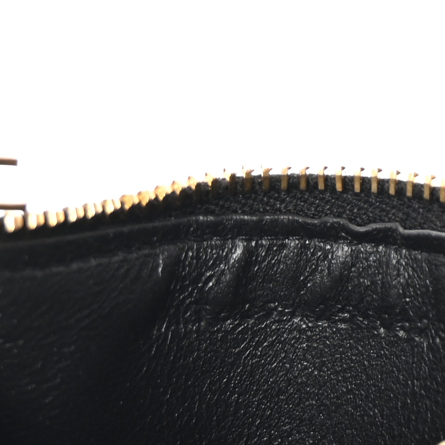 Grained Calfskin Monogram 5 Fragments Zip Pouch Card Holder Black