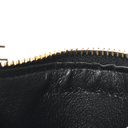 Saint Laurent Grained Calfskin Monogram 5 Fragments Zip Pouch Card Holder Black 7 of 7