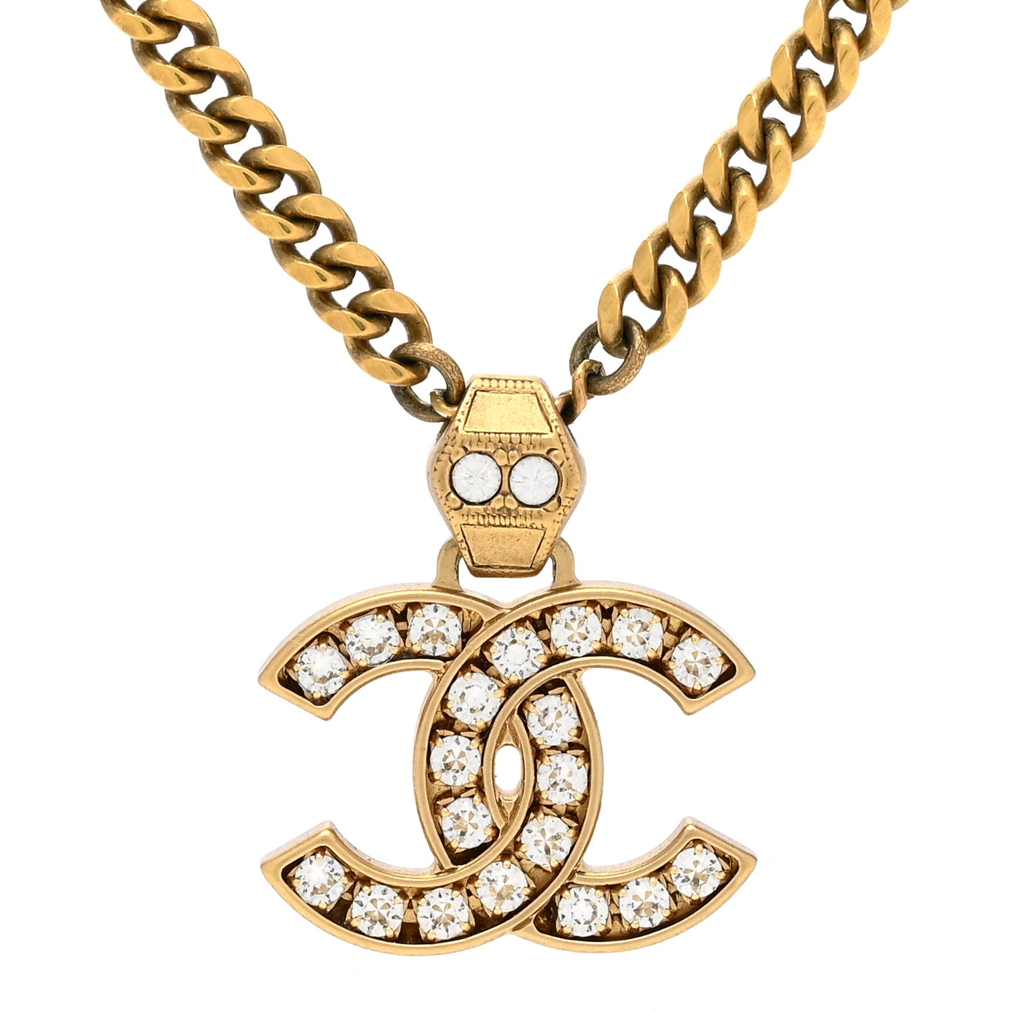 Crystal CC Necklace Gold
