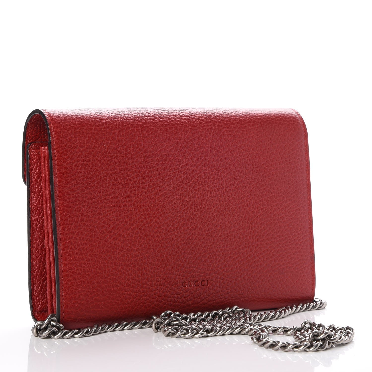 Gucci Calfskin Mini Dionysus Chain Wallet Hibiscus Red 3 of 8