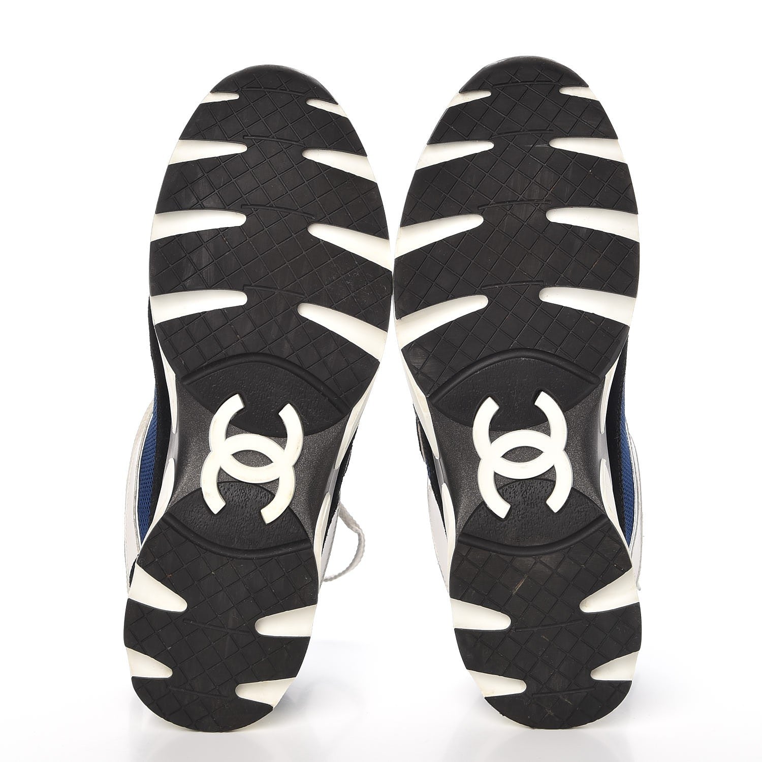 Chanel Suede Calfskin CC Sneakers 39 Blue Black 7 of 11