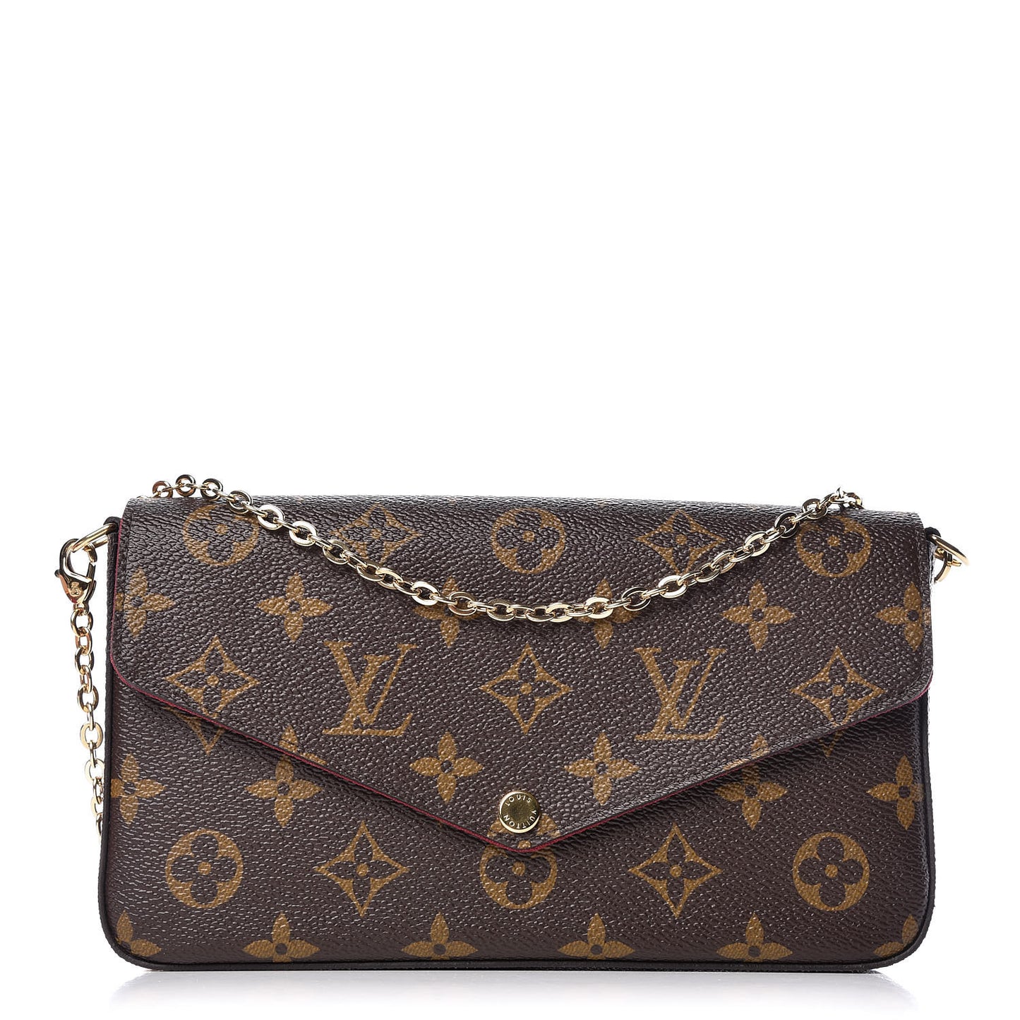 Monogram Pochette Felicie Chain Wallet Fuchsia
