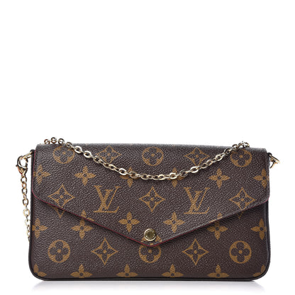 Louis Vuitton Monogram Pochette Felicie Chain Wallet Fuchsia 1 of 15