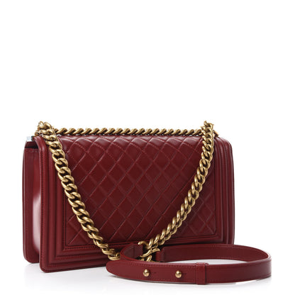 Chanel Lambskin Quilted New Medium Boy Flap Dark Red 3 of 11