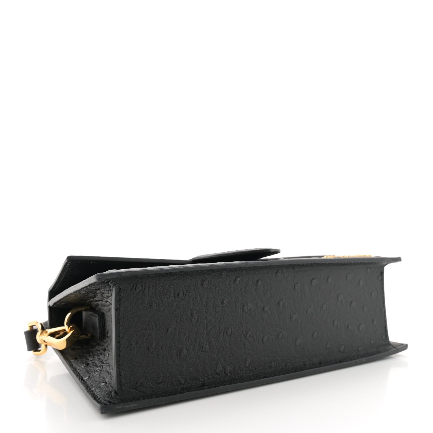 Jacquemus Calfskin Ostrich Embossed Le Grand Bambino Black 1641886