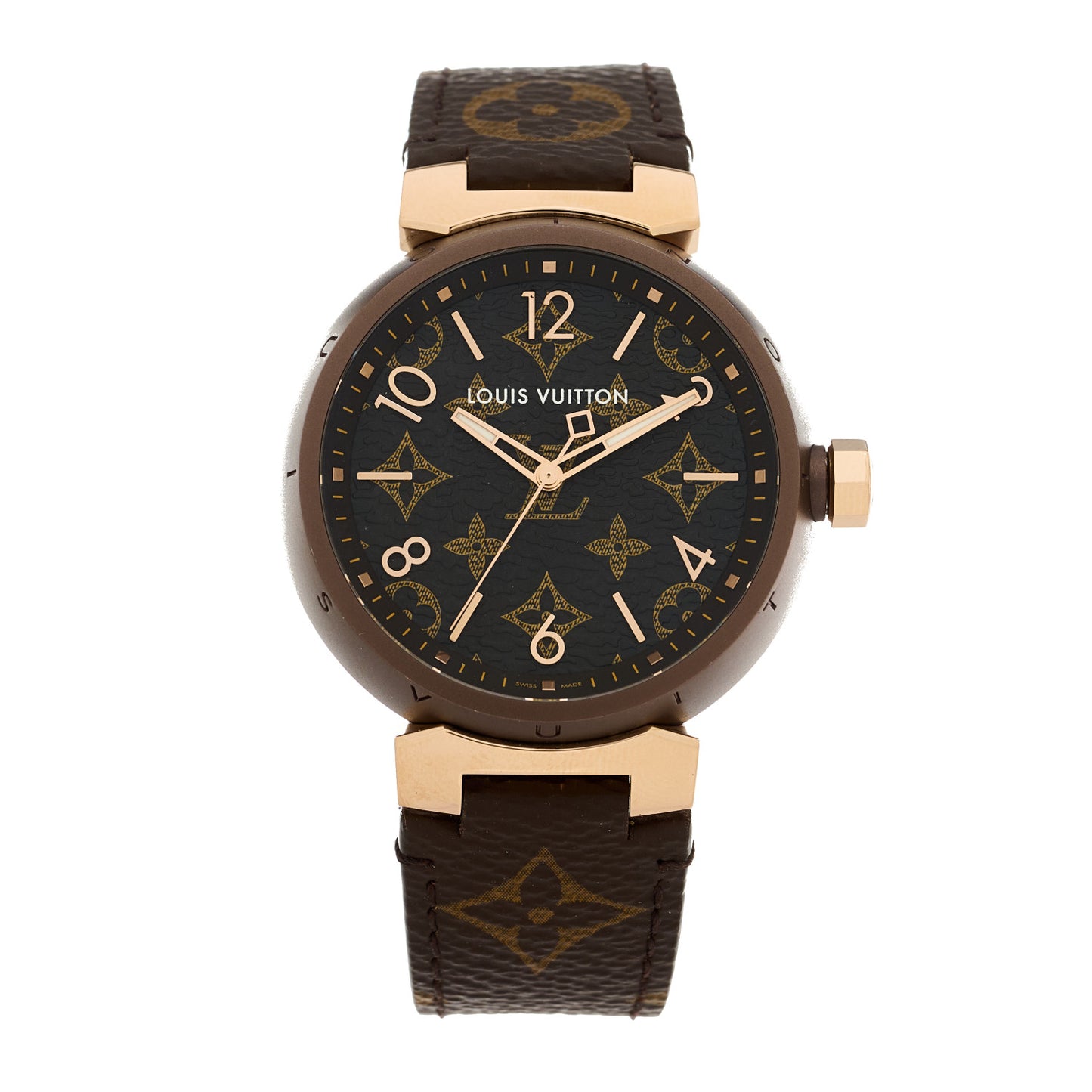 Stainless Steel Monogram 39mm Tambour Monogram Quartz Watch