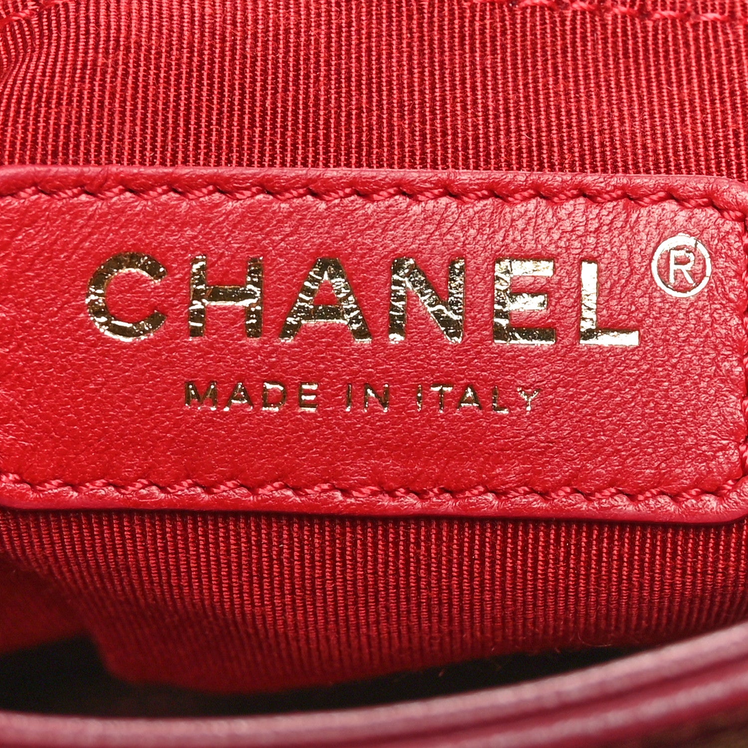 Chanel Calfskin Stitched Small Chevron Chic Shopping Bag Red 6 of 10