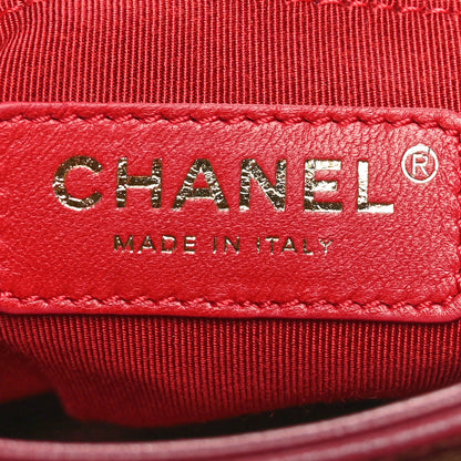 Chanel Calfskin Stitched Small Chevron Chic Shopping Bag Red 6 of 10