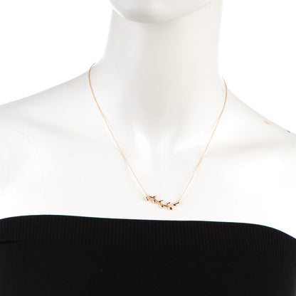 Tiffany 18K Rose Gold Olive Leaf Vine Pendant Necklace 2 of 5